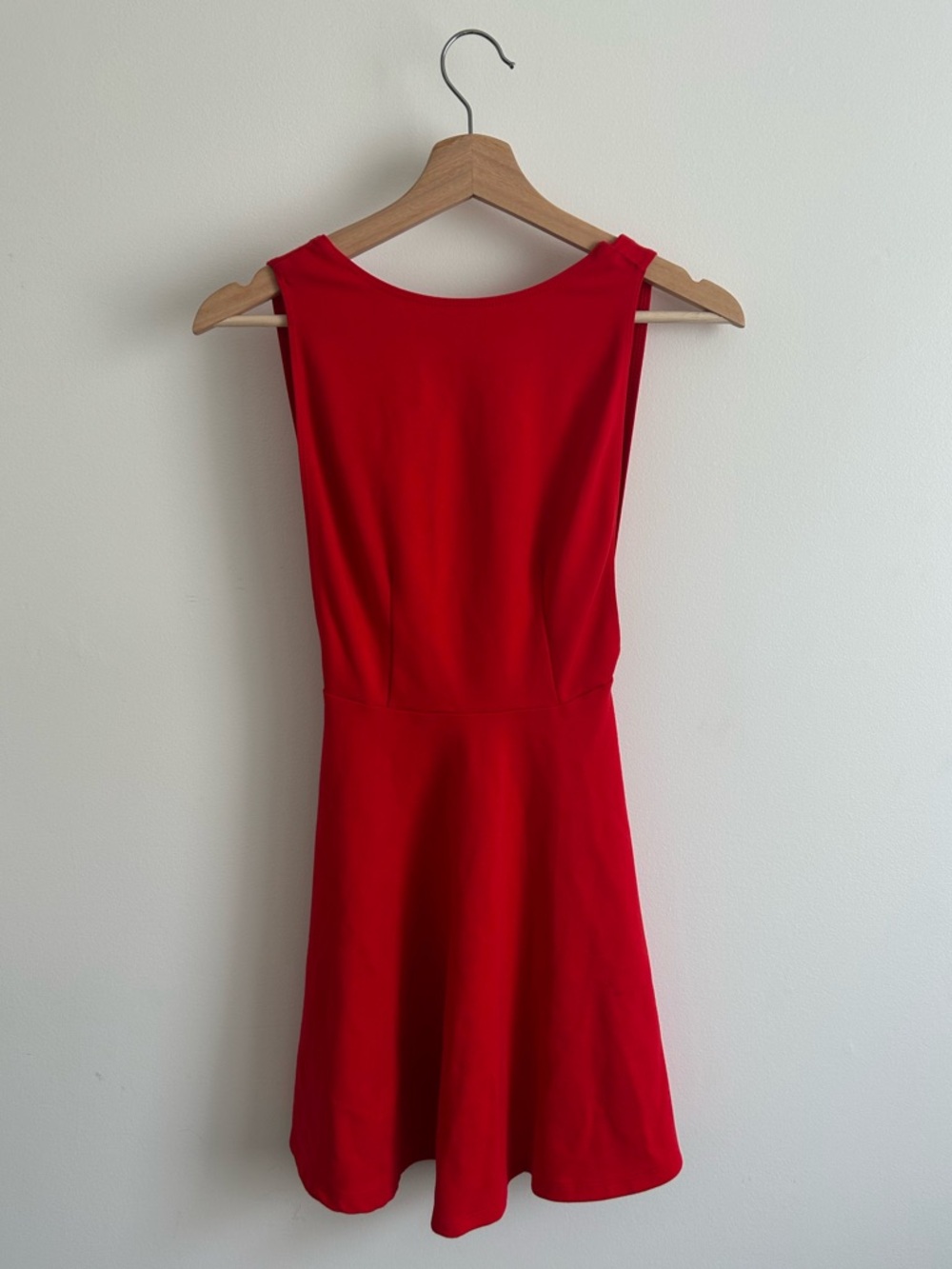 American Apparel Red Sleeveless Fit-and-Flare Mini Dress